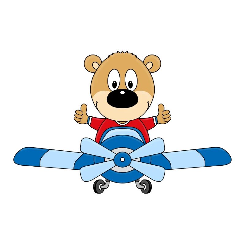 TEDDY - BÄR - TEDDYBÄR - FLUGZEUG - PILOT