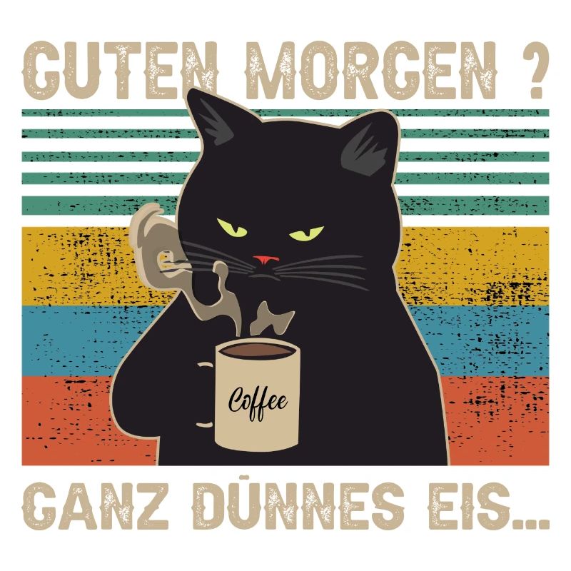 Guten Morgen Ganz Dünnes Eis Katze Kaffee