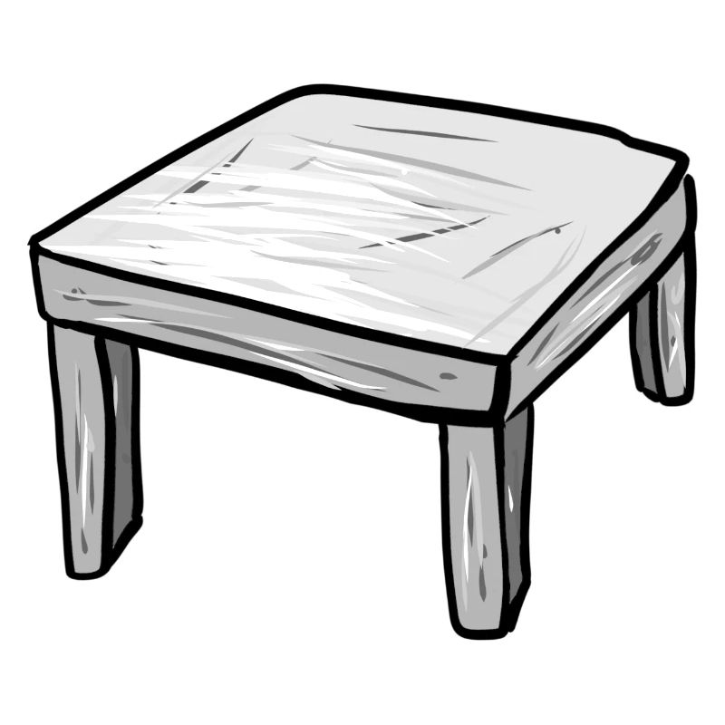 Icône de dessin animé de table de table en bois
