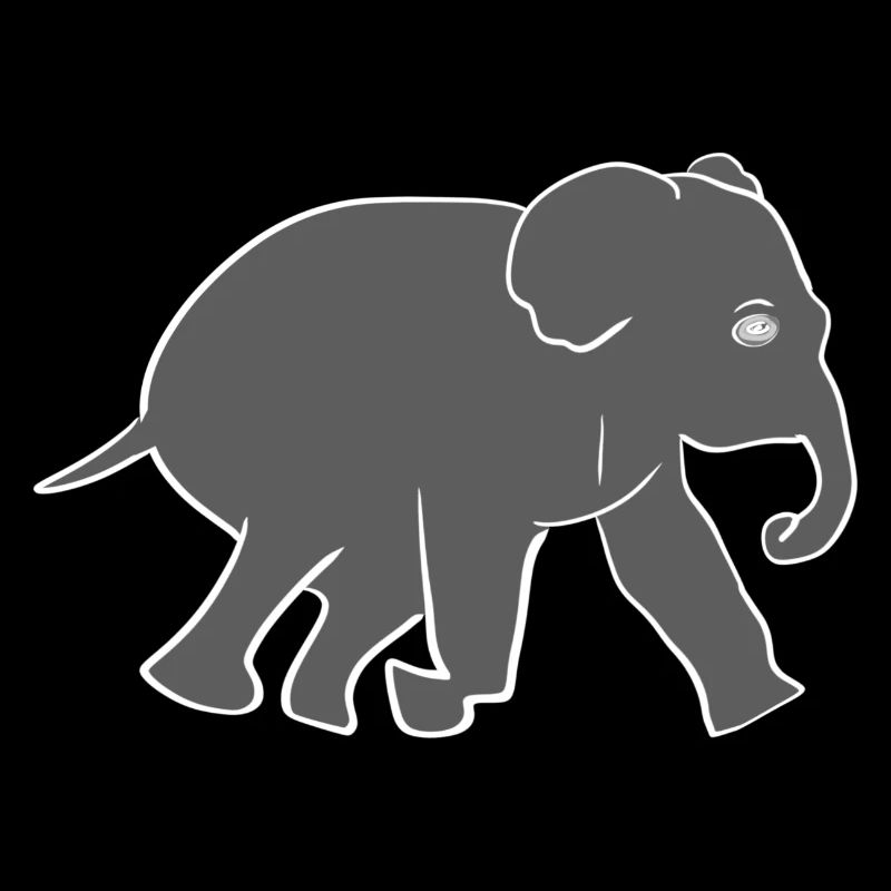 Elefant Tier Symbol Grau