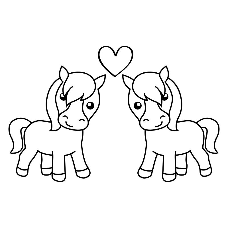 Pferd Comic Tier Paar Liebe