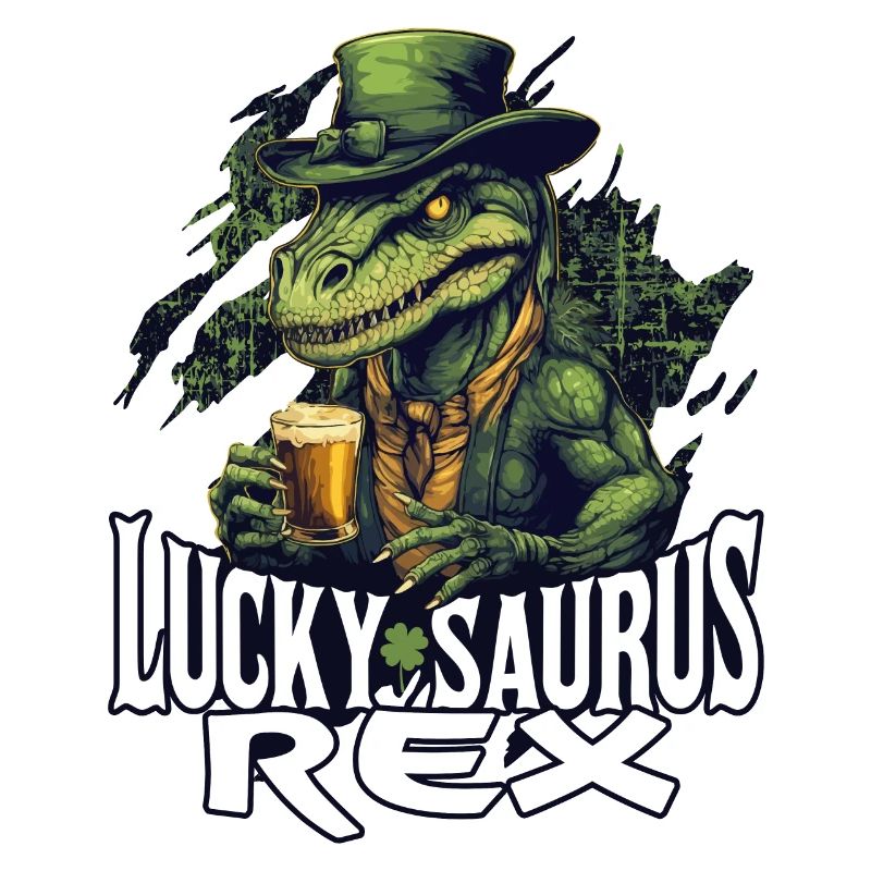 Dinosaure Saurus Rex chanceux de la Saint-Patrick