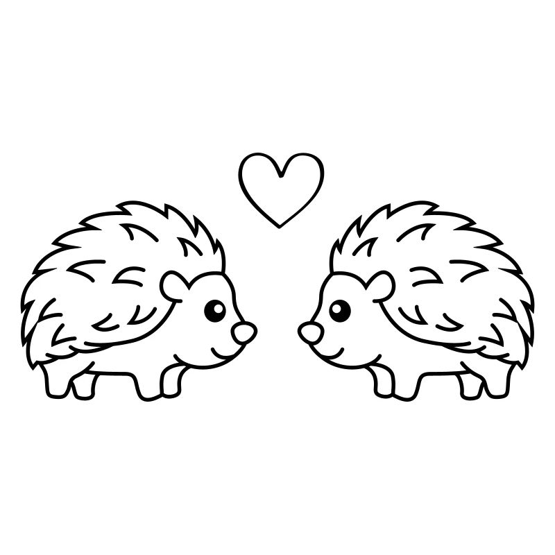 Igel Comic Paar Liebe