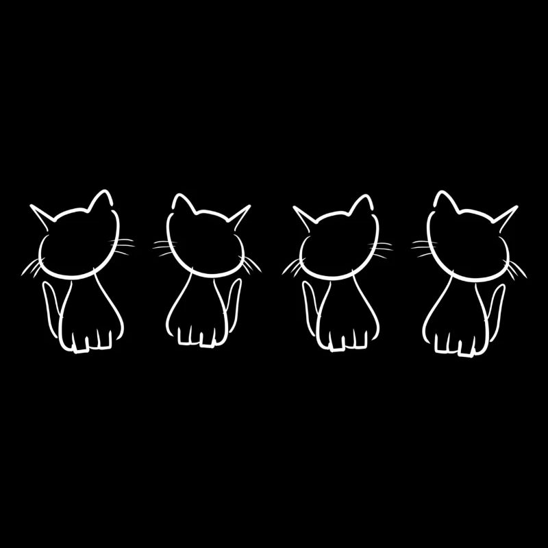 quatre chats animaux mignon forme d’animal de compagnie