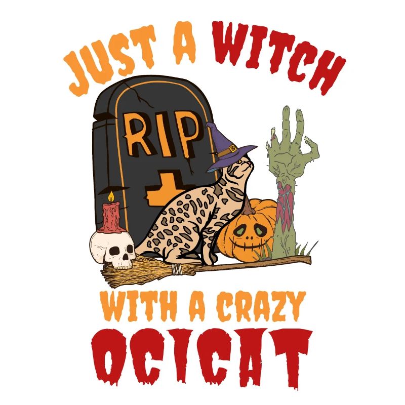 Mignon et effrayant Ocicat Chat d’Halloween