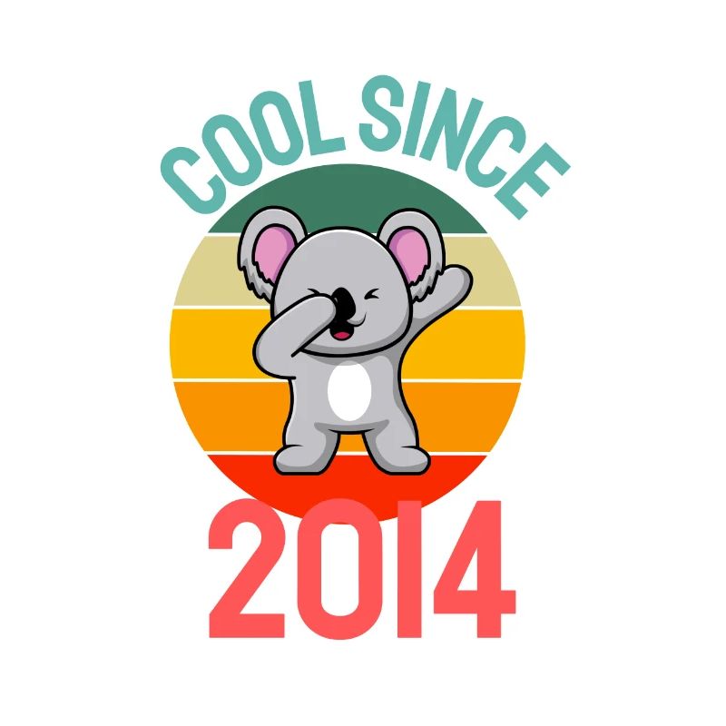 Cool seit 2014 Retro Dabbing Koala 8. Geburtstag