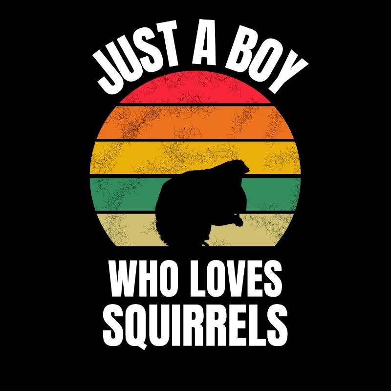 Retro Wald Tier Eichhörnchen Junge