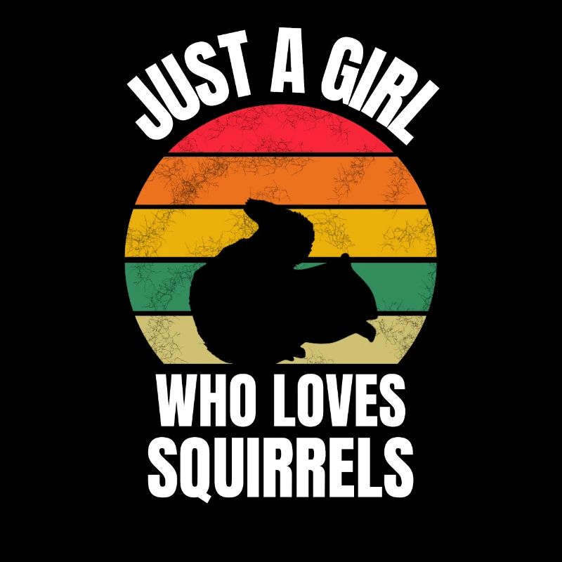Mädchen Wald Tier Geschenk Retro Eichhörnchen