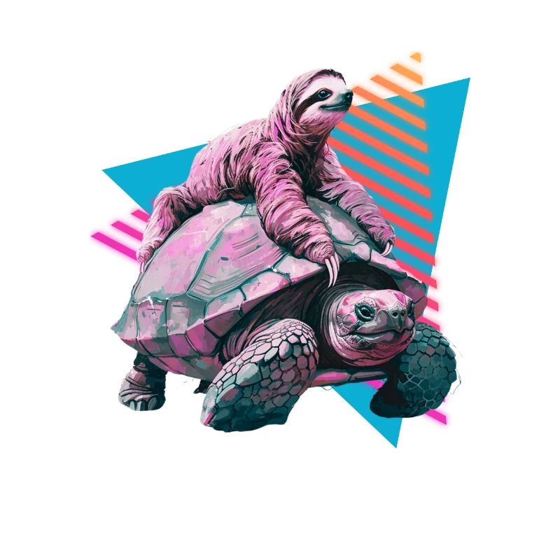 Sloth rides turtle