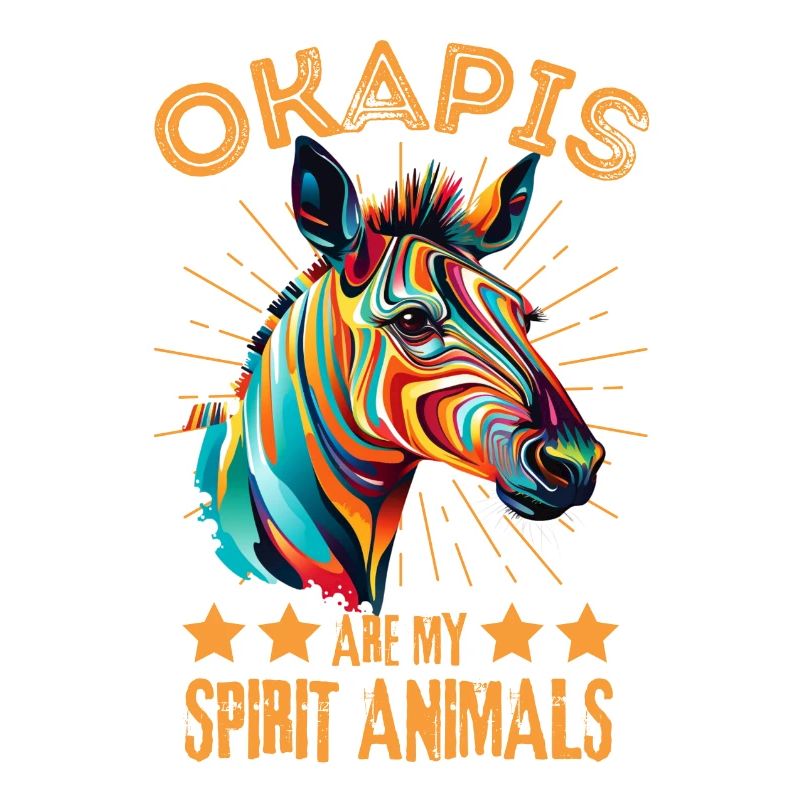 Buntes Okapi Farbkleckse Farbspritzer