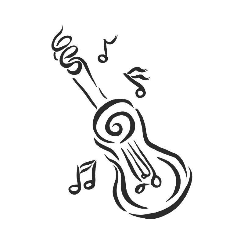 Guitare spirale avec notes