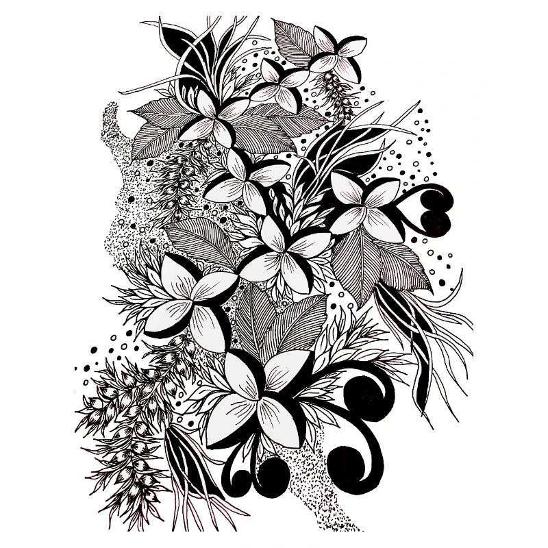 Lignes de fleurs monochromes