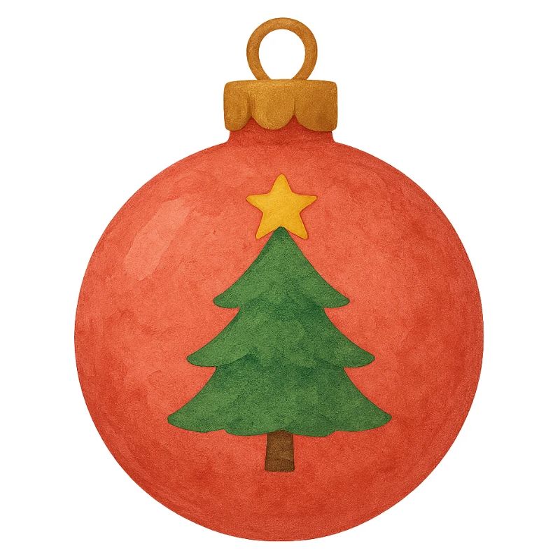 Weihnachtskugel mit Tannenbaum