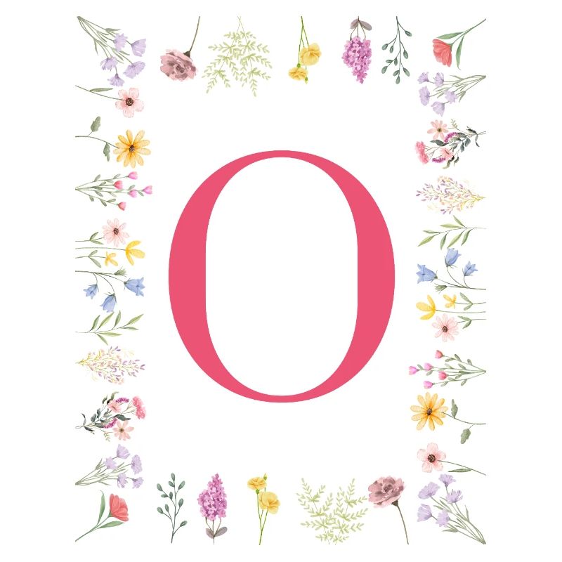 Initiales florales « O », lettres monogrammes