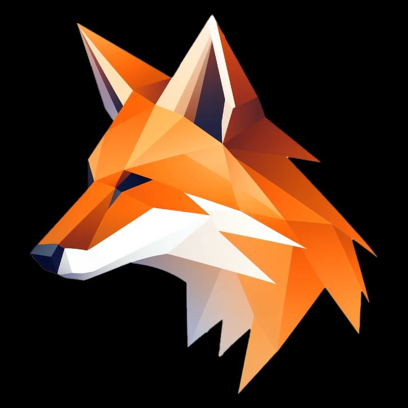 Fox Head Low Poly Logo Design