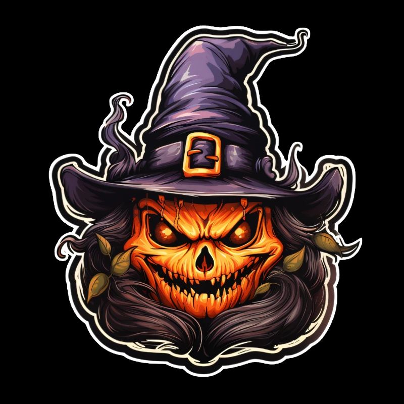 Pumpkin with witch hat Halloween