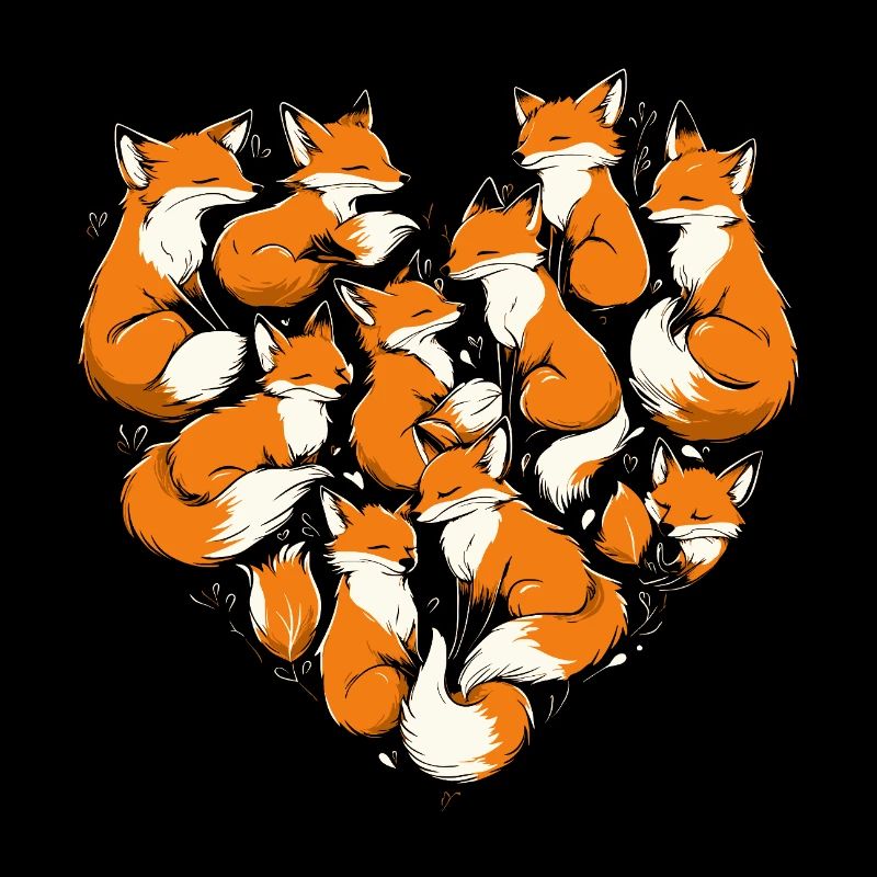 Foxes Heart Fox Heart Shape