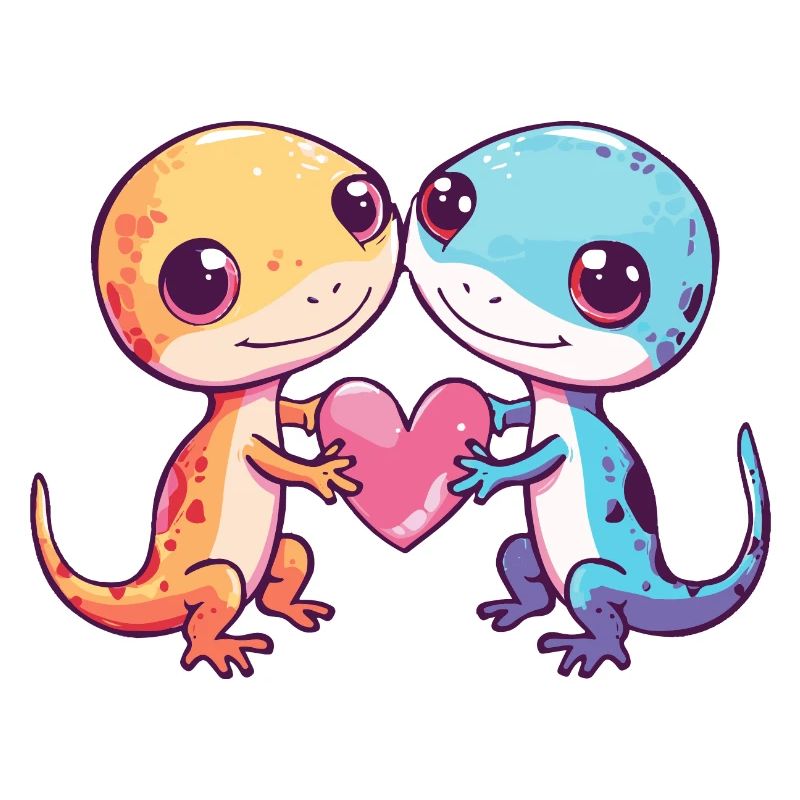 Echse Gecko Eidechse Paar Liebe Valentinstag