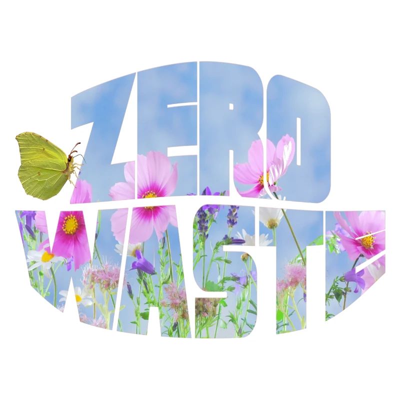 Prairie fleurie zéro déchet avec papillon