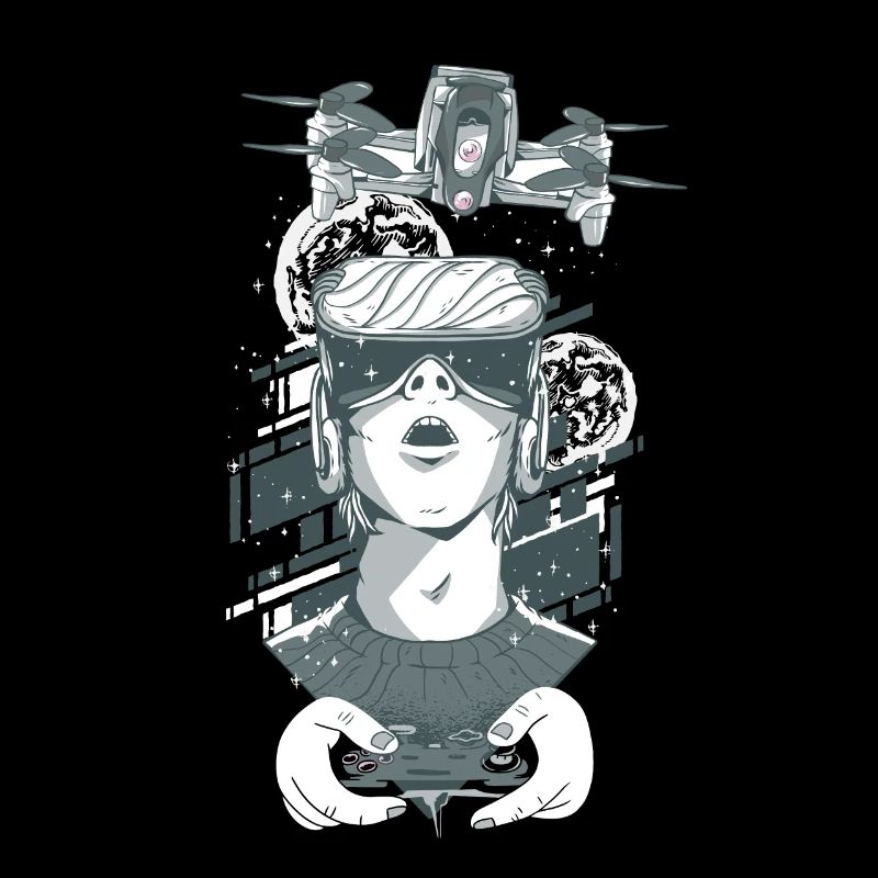 Drone operator, drone pilot with camera drone