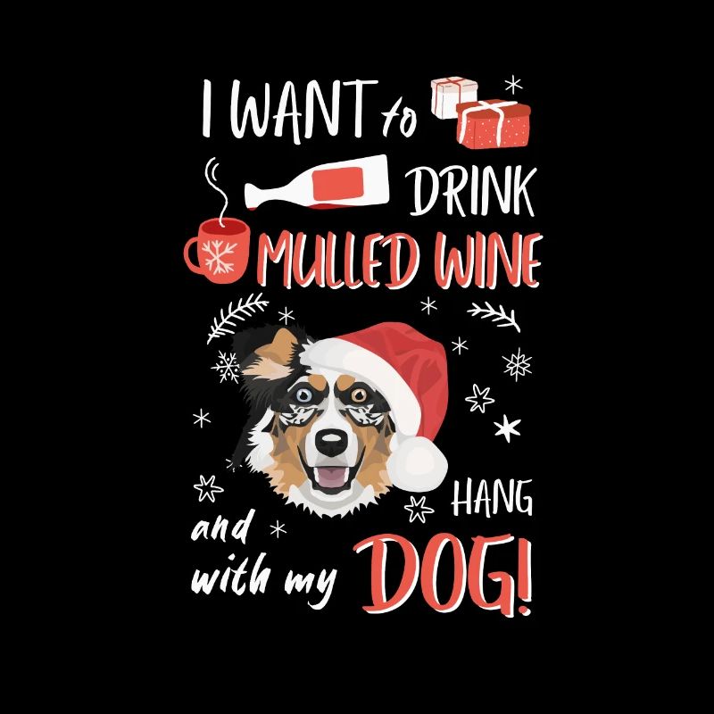 Australian Shepherd Mulled Wine Christmas