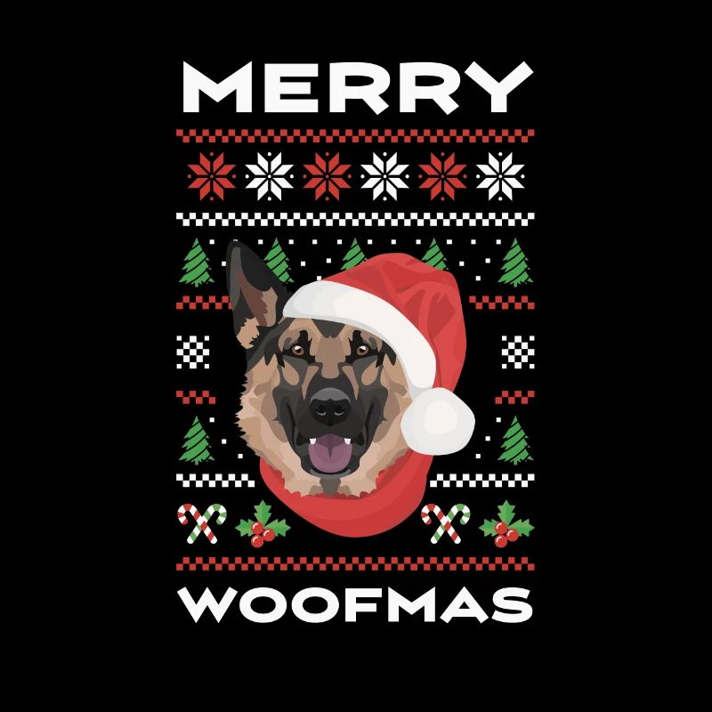 German Shepherd Merry Christmas