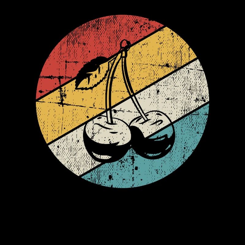 Cherry Retro Fruit Fruit Round