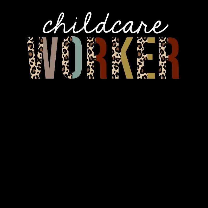 Cadeau drôle d'impression de léopard de travailleur de garde d'enfants