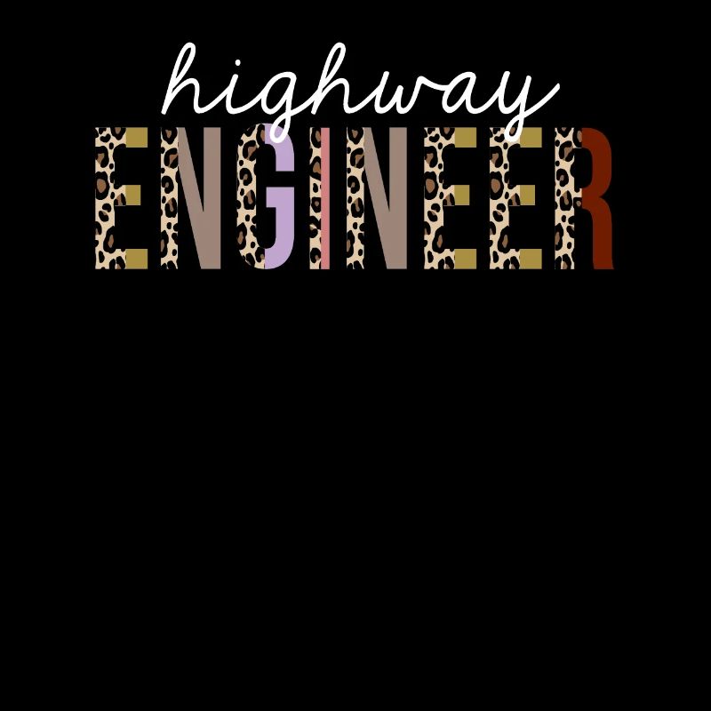 Highway Engineer Leopard Print Funny Gift