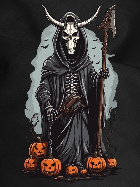Sensenmann Halloween Dämonischer Druide Design