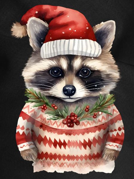 Waschbär Weihnachtspullover