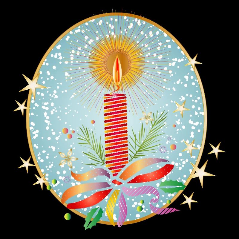 Bougie de Noël rouge pour Noël dans le cadre