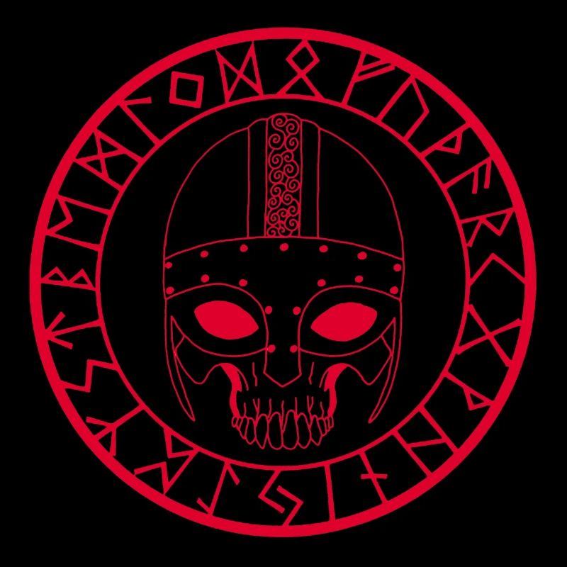 Wikinger Schädel (Rot)