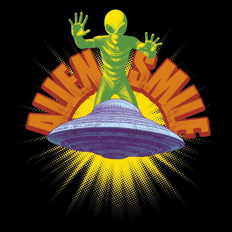 Vaisseau et Extraterrestre Retro