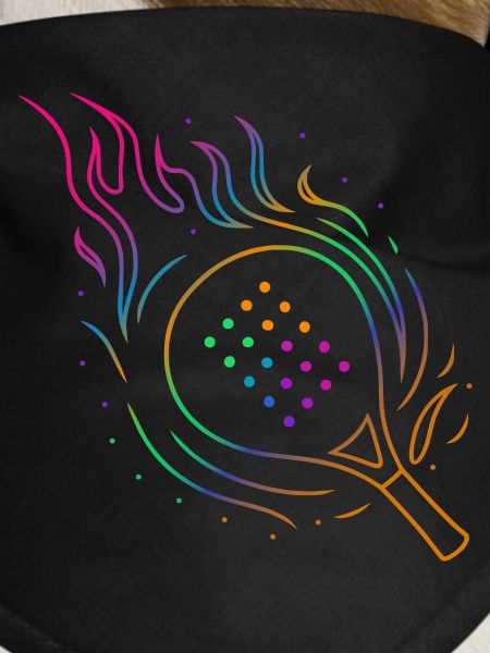 Padel with flaming racket design