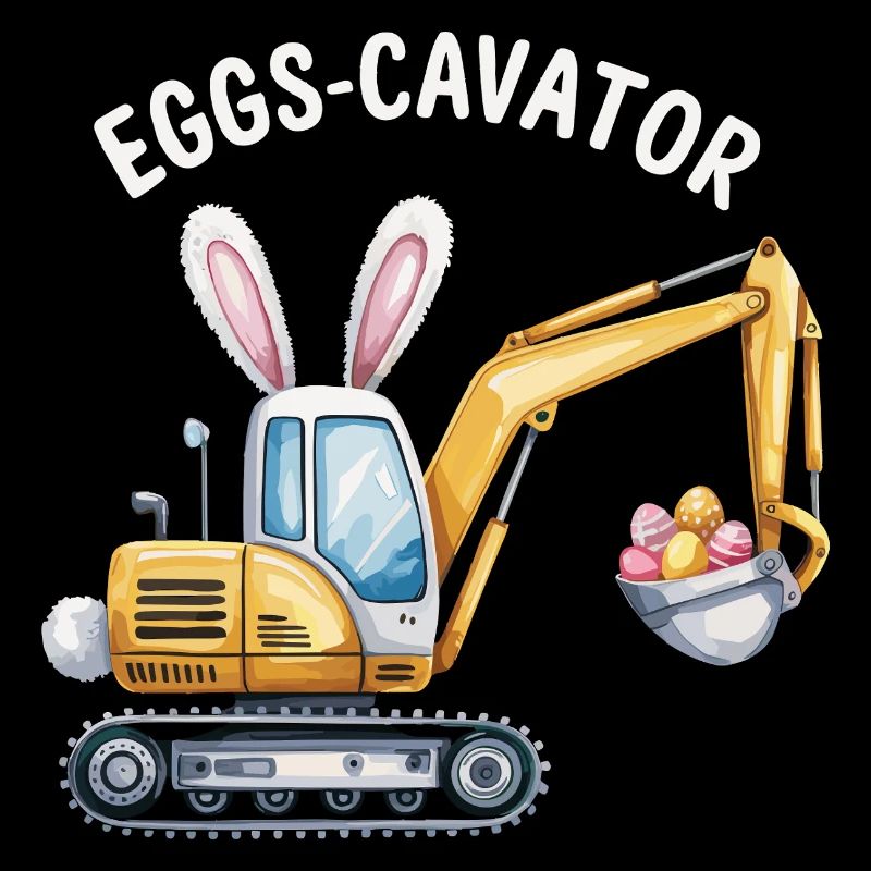 Eggs-cavator Easter excavator with bunny ears