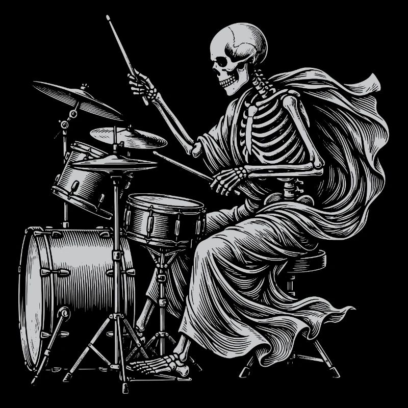 Skeleton Drummer with Cape
