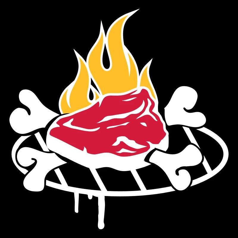 Steak with bones on the grill