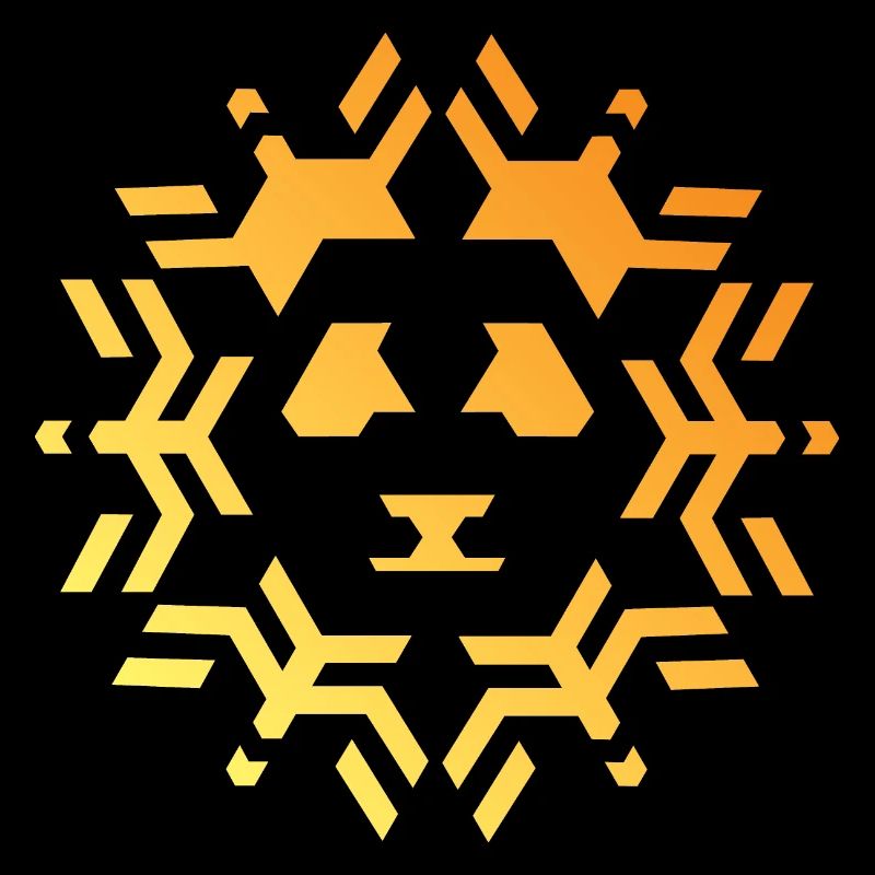 Panda Icon Sun Star Pattern Colors Icon