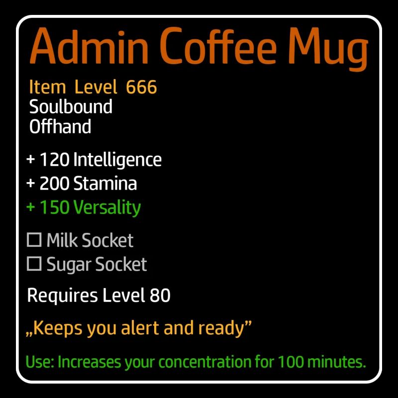 Admin Coffee Mug with Stats