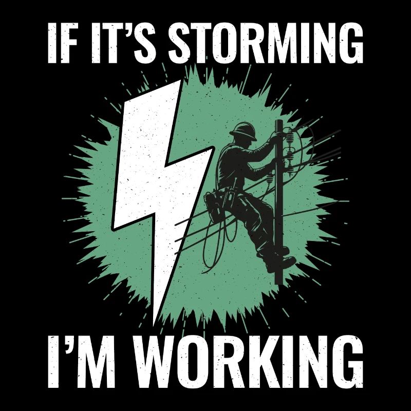 Lineman Storm Work Brave Dedicated Hero