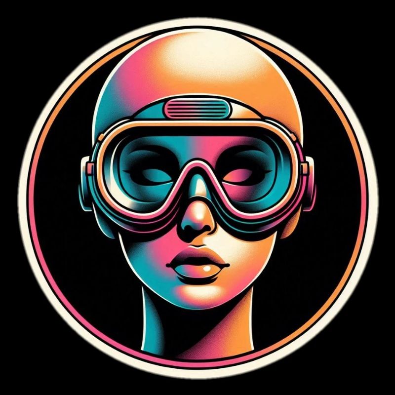 Femme avec des lunettes de plongée Plongeuse en pastel