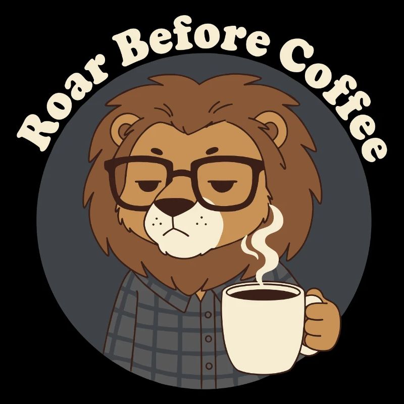 Pas avant le Lion du café