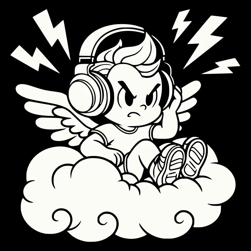 Musik Engel – Cherub mit Kopfhörern