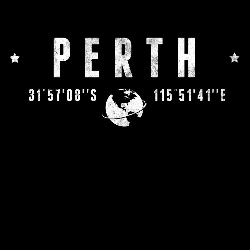 Perth Coordonnées Géographiques Stylisées