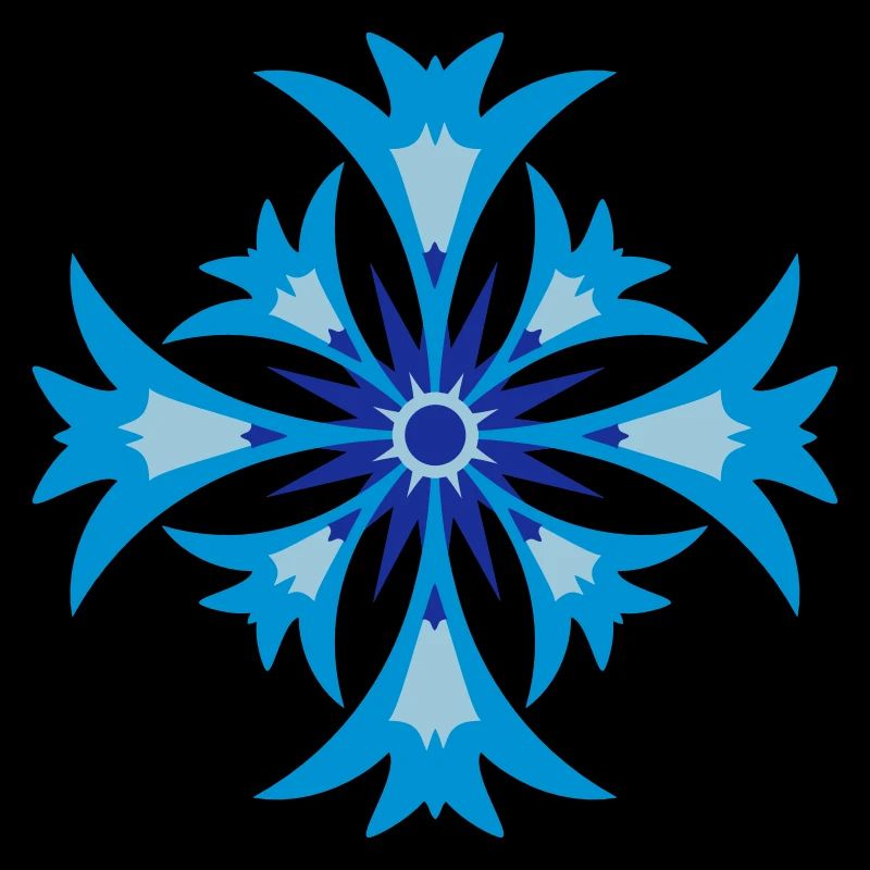 Une fleur stylisée de bleuet