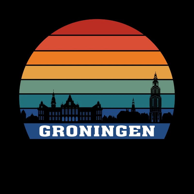 Groningen Skyline Silhouette Souvenir Netherlands