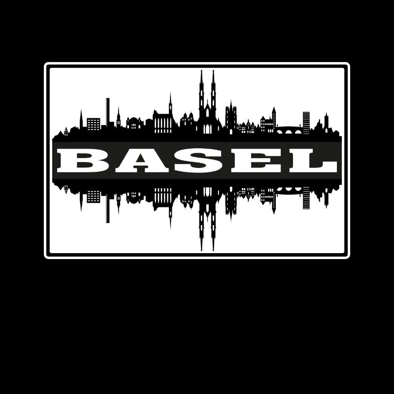 Basel Schweiz Reisesouvenir Skyline Silhouet