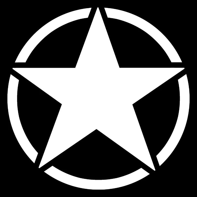 White star five branches in a white circle.