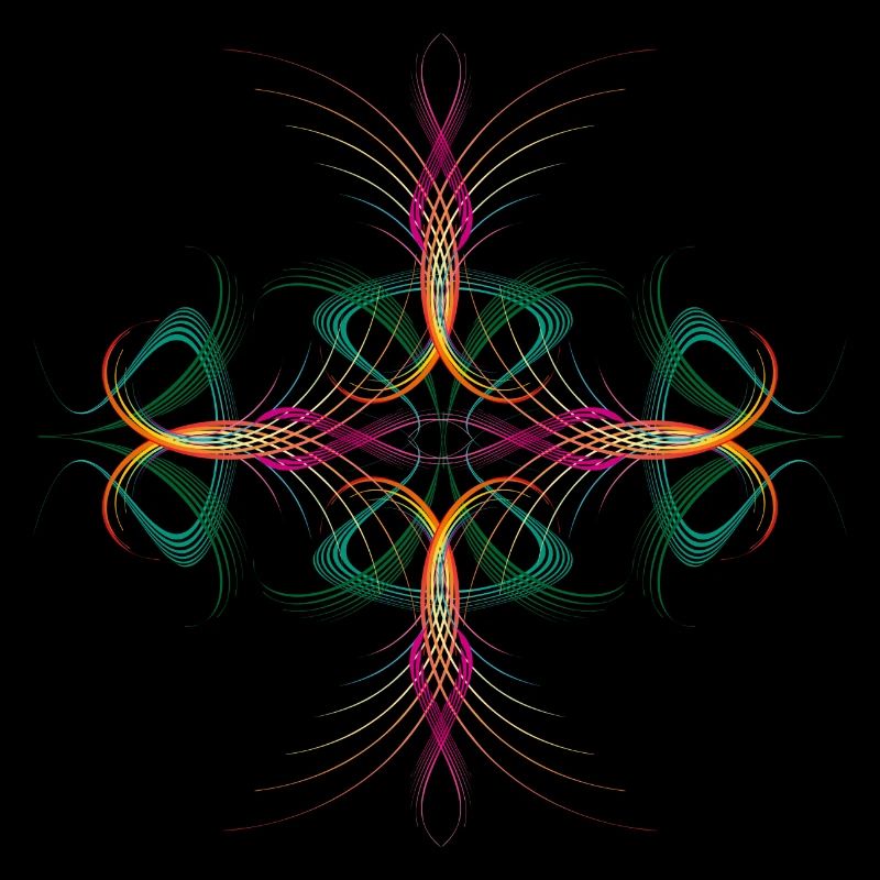 very delicate dynamically flowing cross ornament
